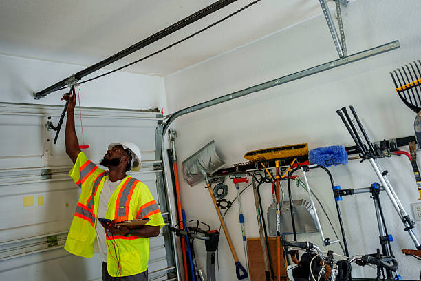 Professional Garage Door Panel Replacement technician working in Lake County County, IL